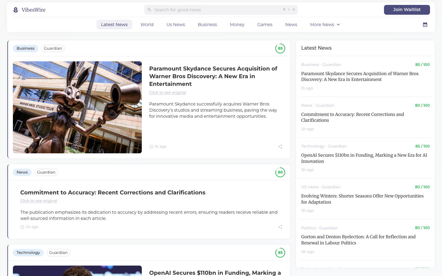 VibesWire screenshot